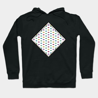 Geometric Inverse Diamond Hishi with Outline Pattern in Primary Colors n.726 Hoodie